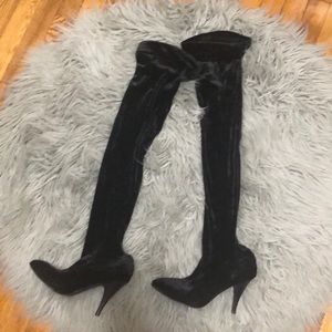 Super soft velvet thigh high heels